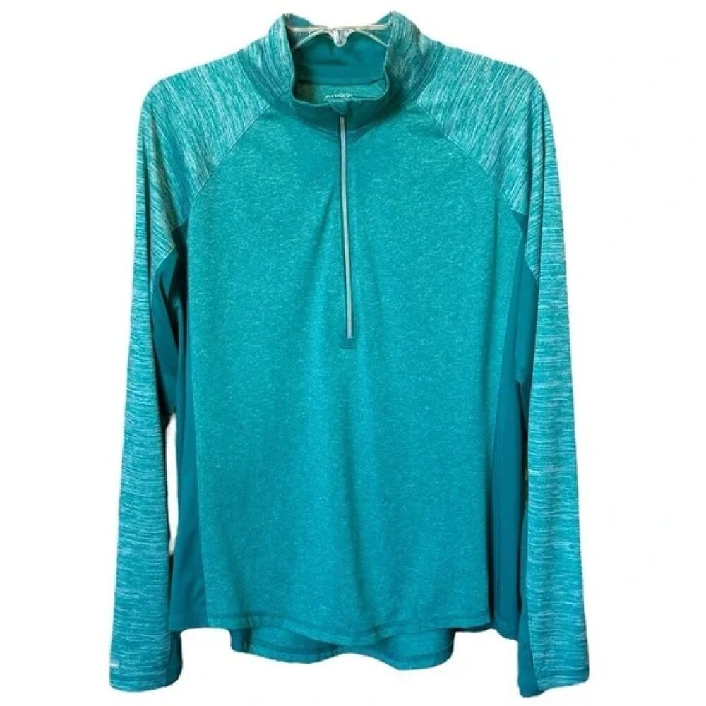Teal Danskin Now Semi-Fitted Quarter Zip